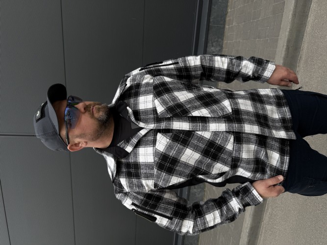 Тактична мілітарі Сорочка FCT утеплена в клітинку Чорно-біла (27 номер) 40-42/3 40-42/3