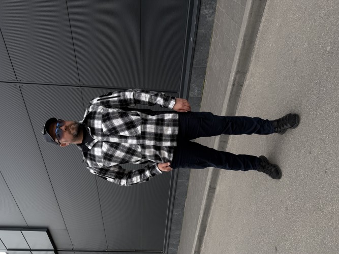 Тактична мілітарі Сорочка FCT утеплена в клітинку Чорно-біла (27 номер) 40-42/3 40-42/3