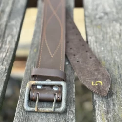 Ремень офицерский коричневый кожа УЦЕНКА