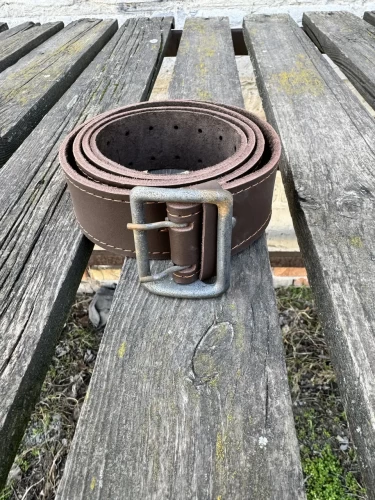 Ремінь офіцерський коричневий шкіра УЦІНКА S S