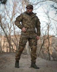 Костюм Гірка 5 тактичний демісезонний Хижак піксель G-0822 з налокітниками та наколінниками хижак