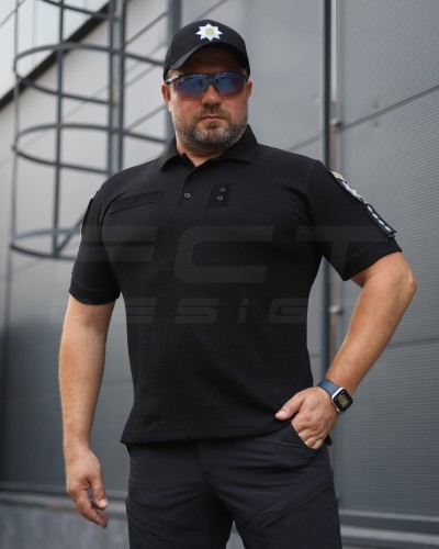 Футболка Поло тактична літня Zara Чорна клітка для поліції 42 42