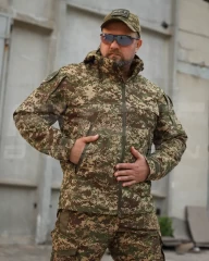 Куртка Вітрівка Патрол на сітці Хижак піксель G-0822