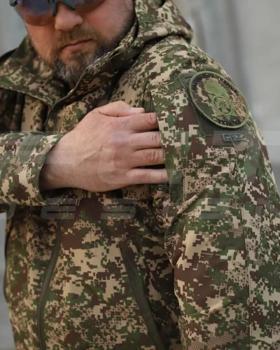 Куртка Ветровка Патрол на сетке Хищник пиксель G-0822 40-42/3