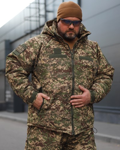 Куртка зимова 7 шар Синтепон водовідштовхувальний Хижак піксель G-0822 40-42/3 40-42/3