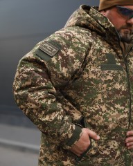 Куртка зимова 7 шар Синтепон водовідштовхувальний Хижак піксель G-0822