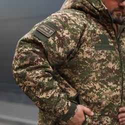 Куртка зимняя 7 слой Синтепон водоотталкивающий Хищник пиксель G-0822