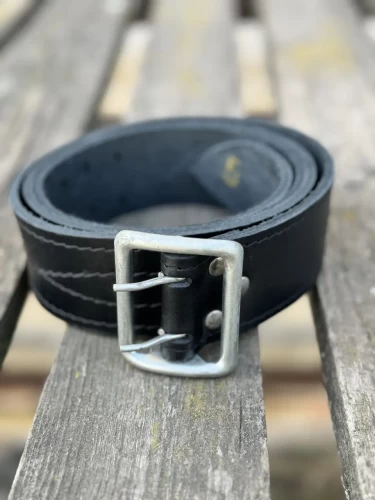 Ремінь офіцерський чорний шкіра УЦІНКА S S