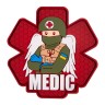 Шеврон/патч резиновый ПВХ "Военный медик" красный 