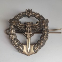 Кокарда беретний знак Сова Розвідка метал