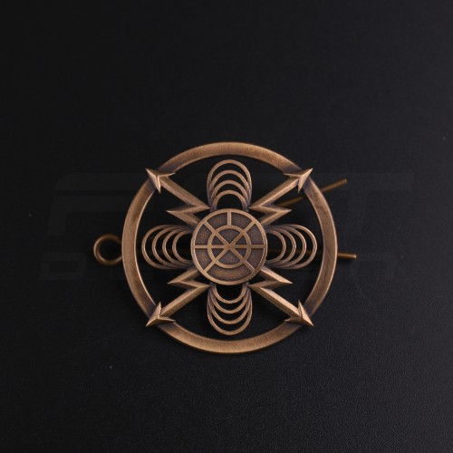 Беретний знак кокарда радіотехнічних військ та зв'язку нового зразка метал  