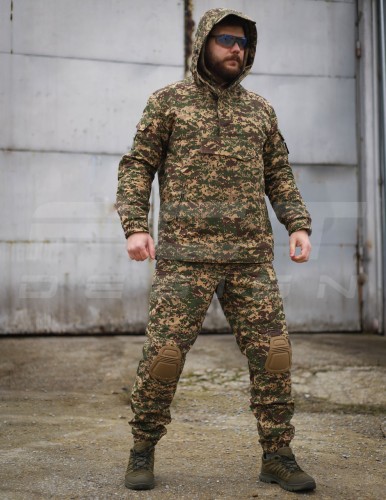 Костюм Гірка Анорак демісезонний піксель G-0822 з інтегрованим захистом хижак 40-42/3 40-42/3