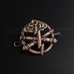 Беретний знак кокарда артилерії і ракетних військ метал Гроза гармати