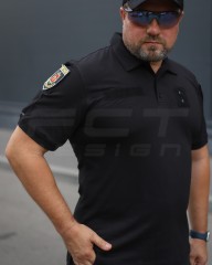 Футболка Поло мілітарі преміум Лакоста бавовна Чорна