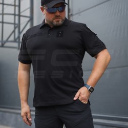 Футболка Поло милитари премиум Лакостный хлопок Черная