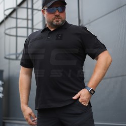 Футболка Поло милитари премиум Лакостный хлопок Черная