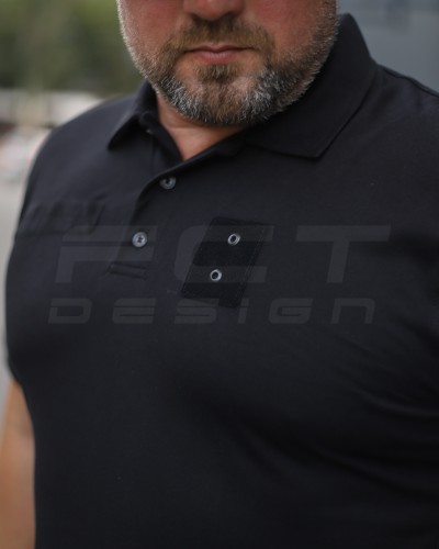 Футболка поло літня Лакоста FCT чорна