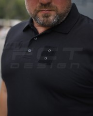 Футболка Поло мілітарі преміум Лакоста бавовна Чорна