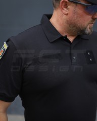 Футболка Поло мілітарі преміум Лакоста бавовна Чорна