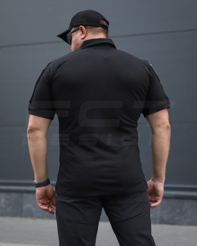 Футболка поло літня Лакоста FCT чорна