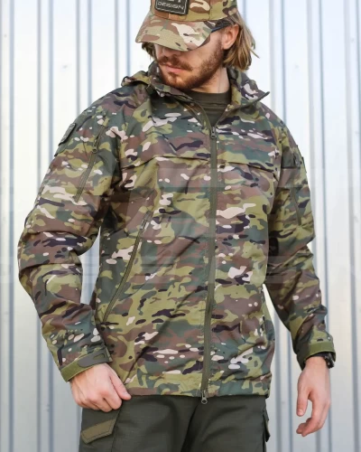 Куртка Вітровка Патрол демісезон на сітці Зелений Мультикам 40-42/3 40-42/3