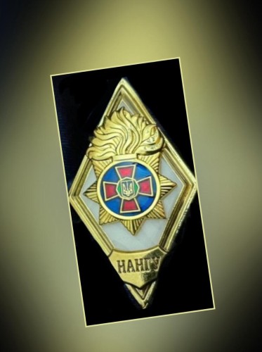 Ромб НАНГУ-Знак нагрудний об закінченні академії НГУ-поплавок білий