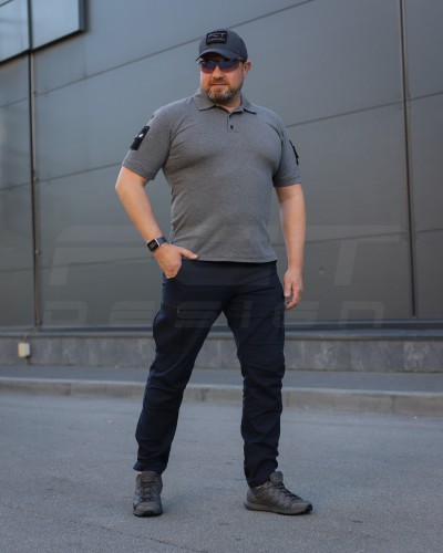 Футболка Поло мілітарі преміум Лакоста бавовна Сіра 42 42