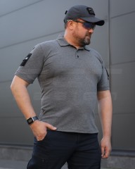 Футболка Поло мілітарі преміум Лакоста бавовна Сіра