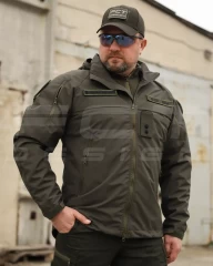 Куртка Вітровка Патрол водонепроникна хакі на сітці