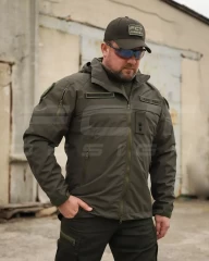Куртка Вітровка Патрол водонепроникна хакі на сітці
