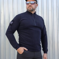 Кофта флис Урбан с молнией под горло Темно-синяя