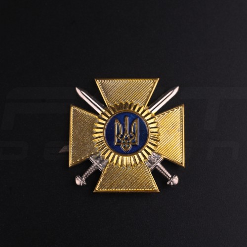 Беретний знак кокарда хрест ЗСУ нового зразка пластик  
