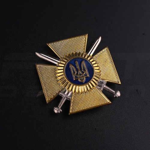 Беретный знак кокарда крест ВСУ нового образца пластик  