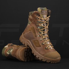 Берці тактичні зимові Stalker шкіра Crazy Horse цигейка вставки мультикам койот