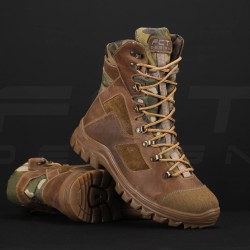 Берці тактичні зимові Stalker шкіра Crazy Horse цигейка вставки мультикам койот