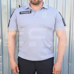 Футболка поло для Поліції вологовідвідна CoolPass сіра