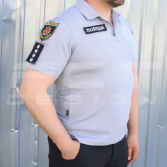 Футболка поло для Поліції вологовідвідна CoolPass сіра