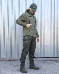 Куртка тактична Альфа Софтшел фліс хакі