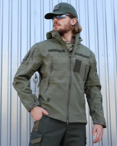 Куртка тактична Альфа Софтшел фліс хакі 40-42/3 40-42/3