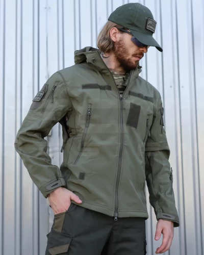 Куртка тактична Альфа Софтшел фліс хакі 40-42/3 40-42/3