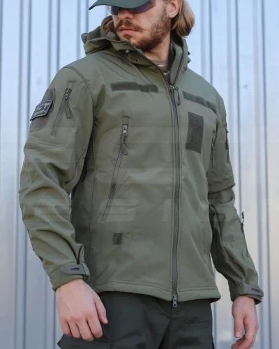 Куртка тактична Альфа Софтшел фліс хакі 40-42/3 40-42/3