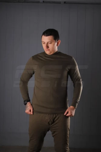 Гольф трикотаж із начосом хакі 42 42