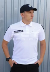 Футболка поло для Поліції вологовідвідна CoolPass біла