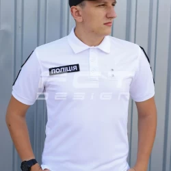 Футболка поло для Поліції вологовідвідна CoolPass біла