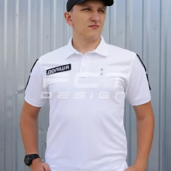 Футболка поло для Поліції вологовідвідна CoolPass біла