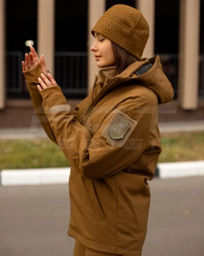 Куртка жіноча тактична зимова Хантер Софтшелл фліс койот 40-42/3 40-42/3