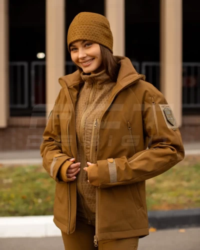 Куртка жіноча тактична зимова Хантер Софтшелл фліс койот 40-42/3 40-42/3