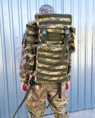 Сумка транспортна баул - рюкзак 100л військовий водозахисний Oxford 600D Камуфляж