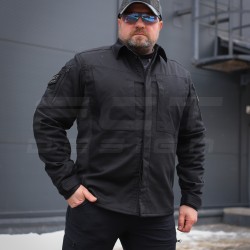 Тактична мілітарі Сорочка Сталкер FCT канвас стрейч на флісі чорний