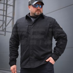 Тактична мілітарі Сорочка Сталкер FCT канвас стрейч на флісі чорний